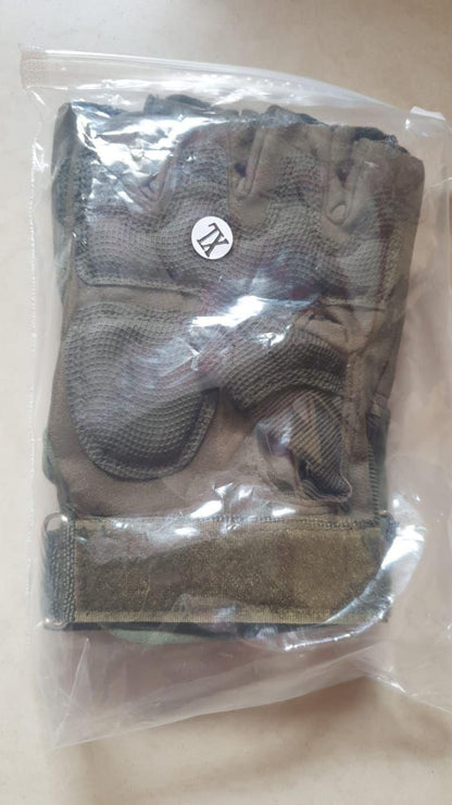 Non-Slip Half Finger Rubber Knuckle Motorcycle Gloves